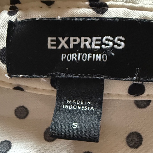 Express Portofino Black and Cream Polka Dot Blouse size S - Picture 2 of 8